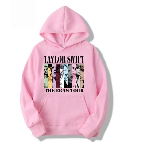 NEW! Taylor Swift The Eras Tour Hoodie Sweatshirt Pink SZ 13-14 Years - Picture 1 of 7